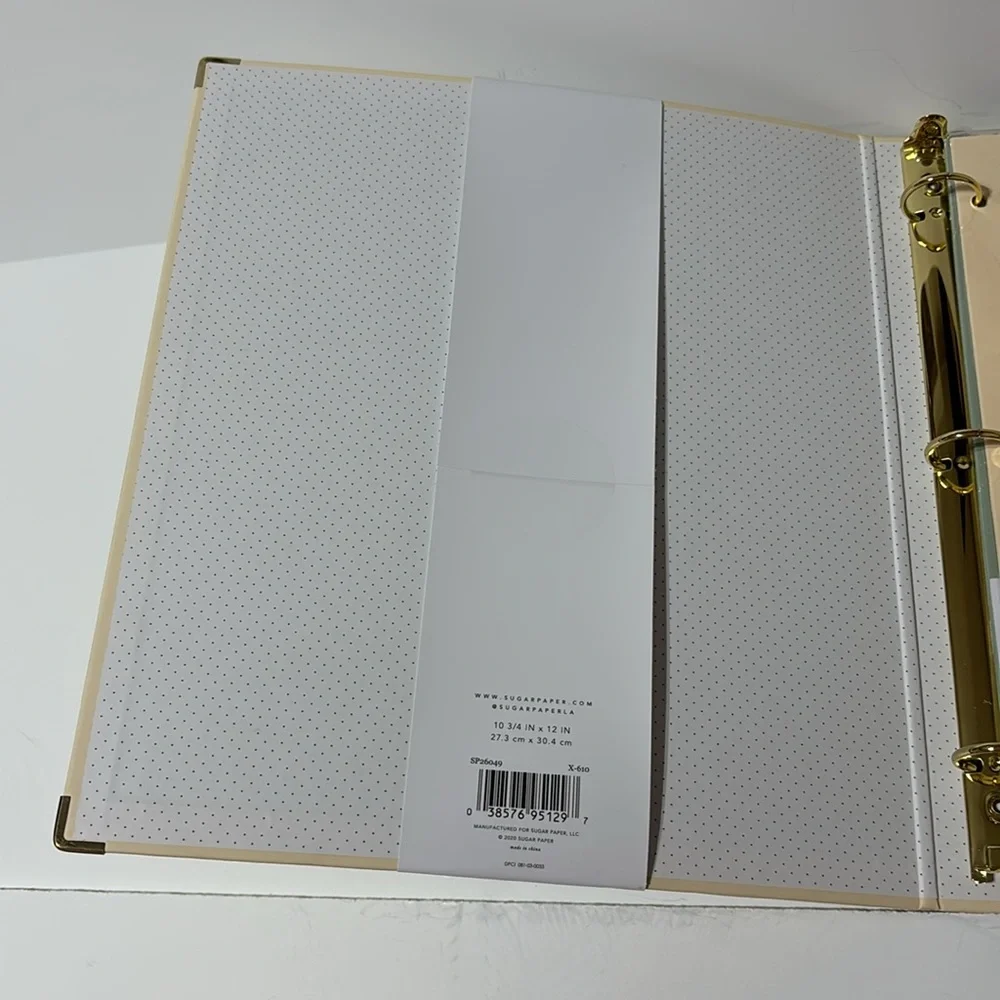 Sugar Paper Cream 3 Ring Binder with Divider Tabs